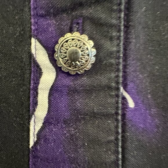 Vintage Brooks and Dunn Lightning Print Western Shirt Panhandle Slim Youth M - Picture 3 of 7